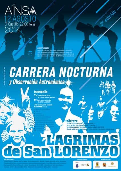 CARRERA NOCTURNA LÁGRIMAS DE SAN LORENZO Y OBSERVACIÓN ASTRONÓMICA EN AÍNSA. 12 DE AGOSTO. MARTES